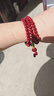 JH朱砂手串90顆女款念珠小眾輕奢三圈朱砂紫金砂貔貅手鏈本命年M 三圈手串【普通含量6mm】 曬單實(shí)拍圖
