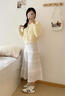 莫代爾半身裙女2026春夏新款白色蛋糕裙女法式蓬蓬裙高腰A字中長(cháng)款裙子 曬單實(shí)拍圖