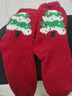 NKADDS在初雪告白吧圣誕襪子女中筒珊瑚絨加厚卡通毛絨保暖睡眠地板襪 圣誕襪 1雙 均碼 曬單實(shí)拍圖