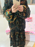 三吉黑花【花想容】復古款人絲燒花連衣裙紅人衣櫥 青橘  青橘  L 曬單實(shí)拍圖