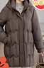 雪中飛時(shí)尚媽媽羽絨服女士中長(cháng)款冬裝加厚中老年人大碼高級感外套 咖啡色 【加厚三重抗寒】 3XL (180) 建議130-145斤 曬單實(shí)拍圖