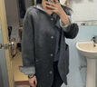 ELLE【100%綿羊毛】馬甲雙面呢大衣兩件套女2025冬季新款毛呢外套 中灰 S 曬單實(shí)拍圖