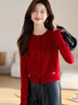 奢汐（Srcr）100%羊毛衫短款針織開(kāi)衫女外搭上衣秋冬小個(gè)子高腰毛衣外套 曬單實(shí)拍圖