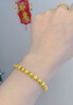 周六福（ZLF）新年禮物  黃金金手鏈女足金999光珠轉運珠 計價(jià) 16+3cm尾鏈-6.64g 曬單實(shí)拍圖