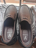意爾康男鞋羊皮軟面生活休閑鞋舒適軟底套腳爸爸鞋 59747W黑色42 曬單實(shí)拍圖
