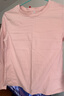 真維斯（Jeanswest）t恤女純棉簡(jiǎn)約長(cháng)袖春夏休閑百搭寬松圓領(lǐng)打底衫上衣女灰粉L 曬單實(shí)拍圖