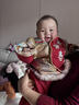 夢(mèng)怡棠嬰兒過(guò)年喜慶衣服冬裝加厚連體衣拜年服中國風(fēng)百天滿(mǎn)月外出爬爬服 紅色平安喜樂(lè )連體衣+馬甲（無(wú)帽子） 80cm 17-19斤 8-10個(gè)月 曬單實(shí)拍圖