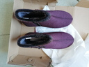 老美華新款冬季女士棉鞋高幫加棉保暖休閑防滑軟底布鞋媽媽鞋 紫色 40 曬單實(shí)拍圖
