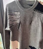 fingercroxx it美式潮牌男士毛衣拼接撞色春季新款寬松圓領(lǐng)套頭上衣打底衫男 灰色 【專(zhuān)柜同款】 M （90-110斤） 曬單實(shí)拍圖