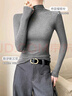 NOMe半高領(lǐng)打底衫女2026新款春秋冬內搭修身緊身打底長(cháng)袖 黑色 XL 曬單實(shí)拍圖