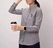 保羅嵐芝（BOLOLANZHI）餐飲襯衣工作服定制印logo冬季奶茶咖啡店服務(wù)員長(cháng)袖襯衫訂做工裝 【女款】灰色 XL 曬單實(shí)拍圖