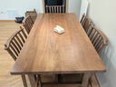木洛華日式全實(shí)木餐桌白蠟木原木北歐長(cháng)方形大板桌餐書(shū)桌一體客廳工作臺 1.8米實(shí)木餐桌+6張西雅圖椅子 曬單實(shí)拍圖