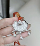 中國黃金（CHINA GOLD）足銀寶寶長(cháng)命鎖男女?huà)雰浩桨叉i滿(mǎn)月百天周生日情人節禮物送女朋友 （平安喜樂(lè )）足銀平安鎖項繩【品牌禮盒】 曬單實(shí)拍圖