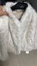 H's立領(lǐng)短款皮草毛毛外套女25冬新款高級設計感寬松柔軟廓形上衣 本白 M 曬單實(shí)拍圖