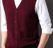 恒源祥厚款100%綿羊毛背心男士開(kāi)衫v領(lǐng)馬甲秋冬季保暖濮院毛衫坎肩無(wú)袖 深紅 XL 180/52/115 曬單實(shí)拍圖