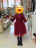 富羅迷女童連衣裙冬季洋氣百搭網(wǎng)紗公主裙女孩新年加厚針織裙 紅色 160 曬單實(shí)拍圖