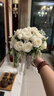 貞嘻領(lǐng)證手捧花仿真花拍照道具花束結婚西式婚禮求婚手捧花白色玫瑰花 絲帶蕾絲手捧花【白玫瑰】 曬單實(shí)拍圖