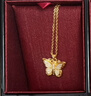 老鋪黃金古法手工足金項鏈·花絲鉆飾蝴蝶(1號)鎖骨鏈（滿(mǎn)鉆款） 金重約9.2g 曬單實(shí)拍圖