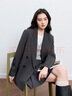 三彩2026春季新款休閑西裝外套雙排扣正肩小西服中長(cháng)寬松氣質(zhì)Z 曬單實(shí)拍圖