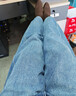 三彩【加絨】2025冬季新款彎刀牛仔褲休閑寬松長(cháng)褲簡(jiǎn)約M 霧霾藍 S 155/64A 曬單實(shí)拍圖