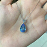 廷亮藍托帕石吊墜18K金鑲嵌水滴設計6.8克拉天然托帕石項鏈送女友禮物 托帕石6.8克拉 配18K金項鏈 曬單實(shí)拍圖