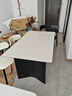 晨巢實(shí)木巖板餐桌椅家用小戶(hù)型飯桌詫寂風(fēng)長(cháng)方形西餐桌簡(jiǎn)約餐廳家具 抗菌啞光純白+黑色桌腳+2黑2白羊角椅 1.4米 一桌四椅【全托底板】 曬單實(shí)拍圖