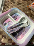 迪士尼兒童餐具寶寶密胺餐盤(pán)男女孩幼兒園輔食吃飯套裝家用愛(ài)莎公主湯碗 愛(ài)莎五件套【三格盤(pán)+單柄碗+杯子+學(xué)習筷+勺子】 曬單實(shí)拍圖