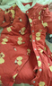 戴維貝拉新生兒夾棉新年爬服秋冬裝女寶嬰兒紅色連體衣國風(fēng)棉服 曬單實(shí)拍圖
