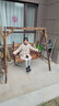 防腐實(shí)木秋千戶(hù)外庭院雙人搖椅兒童吊籃陽(yáng)臺秋千室內休閑家用 秋千一套 曬單實(shí)拍圖