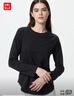 優(yōu)衣庫女裝竹節紗插肩袖T恤/長(cháng)袖483470 09 黑色 M 曬單實(shí)拍圖