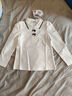 英氏（YEEHOO）女童polo衫兒童T恤中大童裝長(cháng)袖上衣學(xué)院棉打底衫春 白色 120 曬單實(shí)拍圖