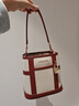 CHARLES&KEITH26春新品帆布拼接水桶包單肩斜挎包新年生日禮物CK2-10671860-1 Brick磚色 S 曬單實(shí)拍圖