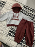 樂(lè )迪輝男童衛衣套裝新款兒童秋冬裝小男孩加絨加厚兩件套寶寶春秋季衣服 紅色 春秋款 110 (適合身高100-110cm) 曬單實(shí)拍圖