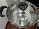 愛(ài)仕達（ASD） 磁通304不銹鋼湯鍋煲湯煮面熬粥一鍋多用加厚復底電磁爐明火通用 TS20B1WG 20cm 曬單實(shí)拍圖