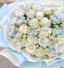 百花館鮮花碎冰藍玫瑰花束滿(mǎn)天星真花生日禮物送女友愛(ài)人同城配送小時(shí)達 夢(mèng)幻之戀—33朵|SS72 曬單實(shí)拍圖