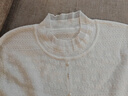 百圖（betu）女裝2025年秋季新款毛針織衫氣質(zhì)提花設計舒適長(cháng)袖上衣女2509T30 米白 M 曬單實(shí)拍圖