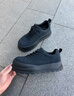 諾貝達（ROBERTA DI CAMERINO）2025秋冬新款男士戶(hù)外休閑鞋真皮系帶厚底增高輕質(zhì)保暖大頭鞋 黑色DDH89107A 42 （歐美尺碼 偏大一碼） 曬單實(shí)拍圖