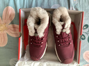 足力健中老年2025年棉鞋保暖加厚雪地靴女靴羊毛鞋25963013T 酒紅39 曬單實(shí)拍圖