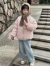 西兒兒童棉服2026新款加厚夾棉洋氣寶寶卡通保暖上衣女童冬裝棉襖 粉色（加絨加厚） 100 建議身高85-95cm 曬單實(shí)拍圖