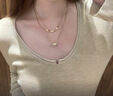 伊燦雙層疊戴水鉆吊墜毛衣鏈女小眾復古高級感項鏈2025年新爆款款頸鏈 雙層疊戴水鉆吊墜毛衣鏈【金色】 曬單實(shí)拍圖