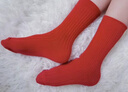 LangSha兒童紅色襪子秋冬男童女童精梳棉本命年童襪寶寶馬年新年中筒襪 曬單實(shí)拍圖