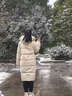 雅鹿【宋軼同款】中長(cháng)款羽絨服女2025年冬季新款百搭加厚保暖時(shí)尚外套 白鷺米 S /155【推薦90-110斤】 曬單實(shí)拍圖