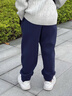 POLOWALK新品2024秋季新款男女童小毛圈運動(dòng)美式休閑衛褲束腳 藏青 130 cm 曬單實(shí)拍圖