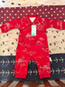 全棉時(shí)代寶寶過(guò)年拜年衣服嬰兒針織連體衣新生兒喜慶紅色服 亭紅73 曬單實(shí)拍圖