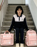 班尼路（Baleno）書(shū)包初高中生女2026新款高中小學(xué)生大容量減負輕便高顏值雙肩背包 【超值購】粉色雙肩包+補習袋兩件套（無(wú)星星掛件） 曬單實(shí)拍圖