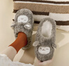 名創(chuàng  )優(yōu)品（MINISO）羊咩咩棉拖鞋女冬季包跟家居室內厚底月子毛毛拖鞋 白色 38-39 曬單實(shí)拍圖