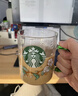星巴克女神杯子高顏值系列耐熱玻璃杯咖啡杯牛奶杯水杯少女心吸管杯 韓國梨花杯502ml 曬單實(shí)拍圖