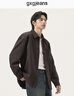 gxgjeans男裝  不規則門(mén)襟設計簡(jiǎn)約休閑長(cháng)袖襯衫 25年秋新品 深咖色 L (175) 曬單實(shí)拍圖