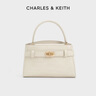CHARLES&KEITH鱷魚(yú)紋凱莉包手提包斜挎婚包包女包生日新年禮物CK2-50270880-1 曬單實(shí)拍圖