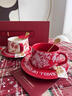梵昇昱新婚禮物咖啡杯碟套裝禮盒裝高級對杯喬遷送新人新娘閨蜜結婚禮物 玫瑰+玫瑰紅對杯【高定禮盒】 曬單實(shí)拍圖